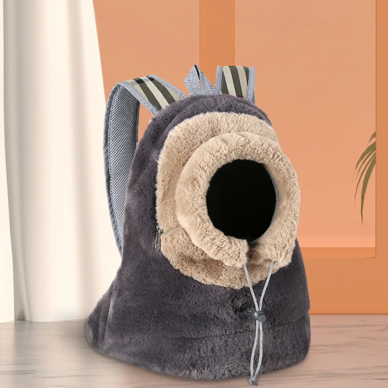 

Pet Dog Cat Carrier Bag Portable Double Shoulder Travel Plush Backpack Front Bag Breathable Outcrop Backpack Pet Supplies