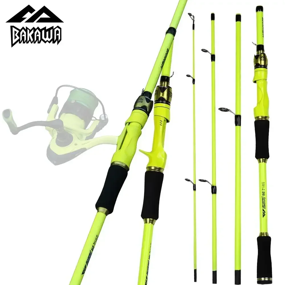 BAKAWA Casting Spinning Fishing Rods 1.8M 2.1M EVA Handle Baitcasting ...