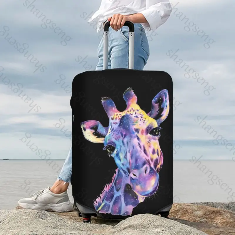 Giraffe funny cartoon Thicken Luggage Cover Elasticity Trolley dust cover Suitcase Protection Cover Suitcase Case Accessories 6