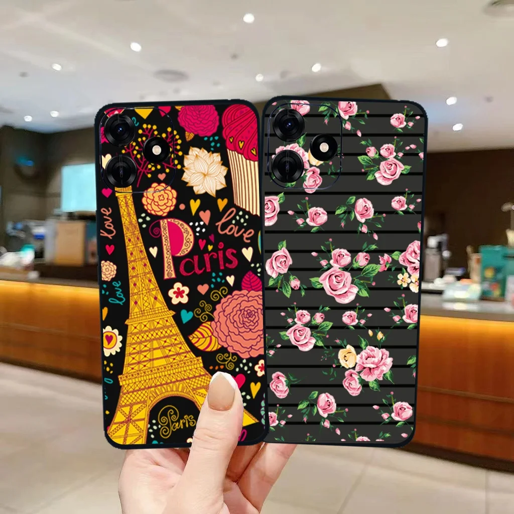 Custodie Fantasia Per Tecno Spark 10C Flower Case Capas Phone Bumper Antiurto Back Tpu Soft Cover Funda Coque