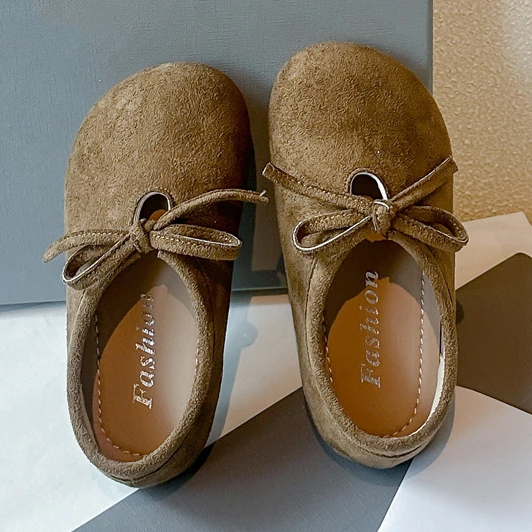 Spring Leather Shoes New Fashion Comfort Princess Shoes Soft Soles Anti Slip Simple Design Girl Shoe Breathable Casual Kid Shoe