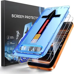 Premium Tempered Glass Screen Protector 2 - Pack, Auto Dust - Elimination, HD Clarity, Easy Installation for Tempered Glass Film