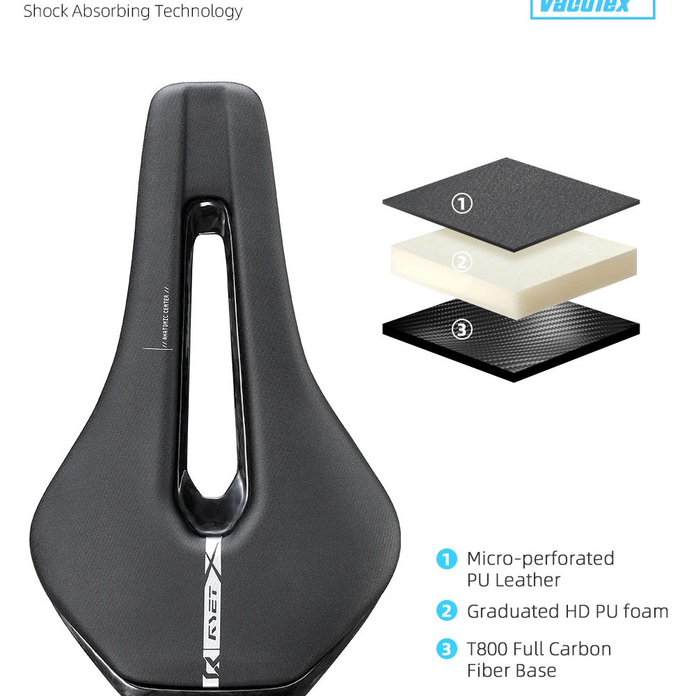 RYET 3D-gedruckter Carbon-Fahrradsattel 245 x 135/145 mm für MTB Gravel Rennrad Ergonomischer Rennsattel Hollow Tech Fahrradsitz – Detail 18