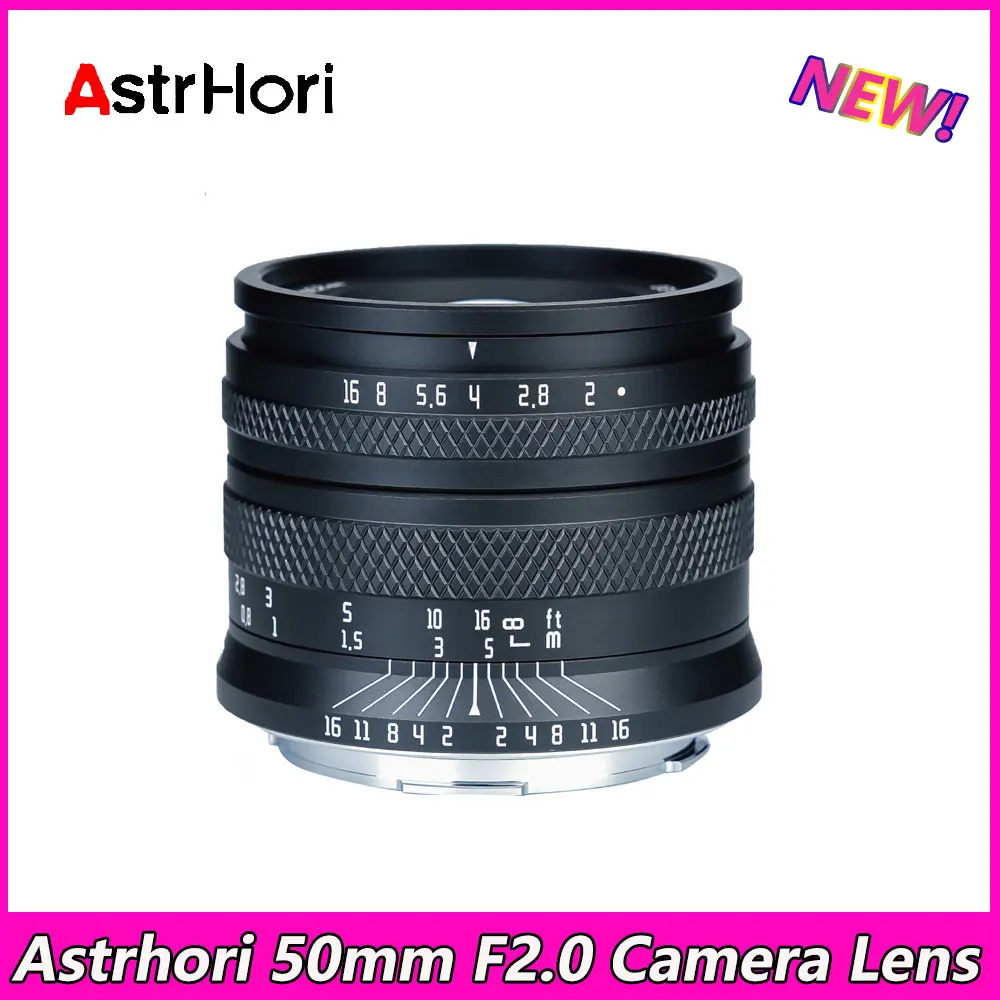 Astrhori 50Mm F2.0 Obiettivo Manuale Full Frame Ad Ampia Apertura Per Canon Rf Ef-M Mount Nikon Z Fuji X Sony E Leica L Mount Camera