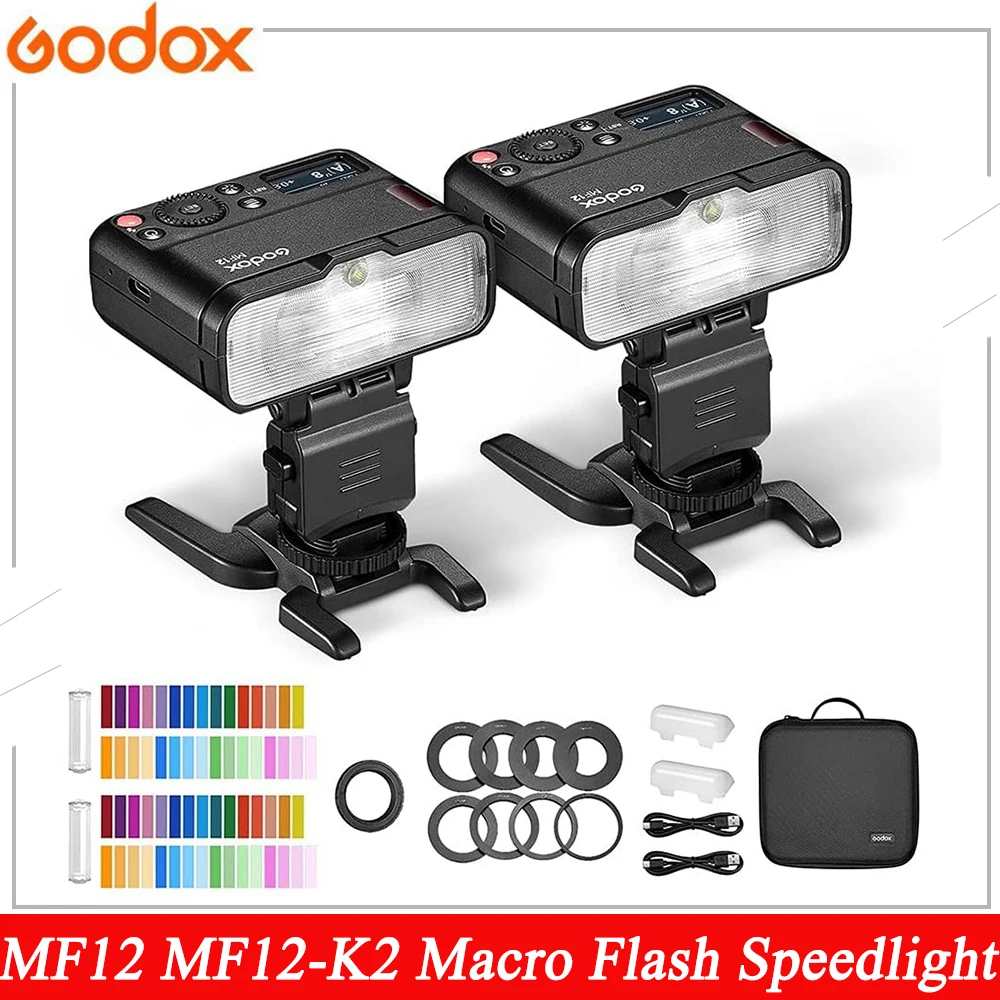 Godox MF12 MF12 K2 Macro Flash Speedlight 2.4G Wireless Control Built in X System TTL Flash for