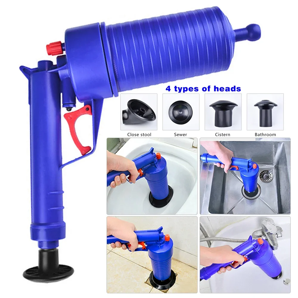 Air Pump Pressure Unblocker Pipe Plunger Drain Cleaner Sewer Sinks Basin Pipeline Clogged Remover
