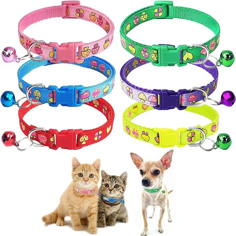 PersonalizedCatCollarWithBellSafetyBreakawayCuteCatDogCollarsForCatsSmallDogs