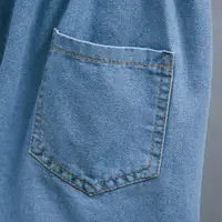 Short Pants for Woman To Wear Elastic Waist Women's Shorts Denim Mid Length Kawaii Cute Ruffle Knee Jeans Bermuda Half Outdoor - Image 4