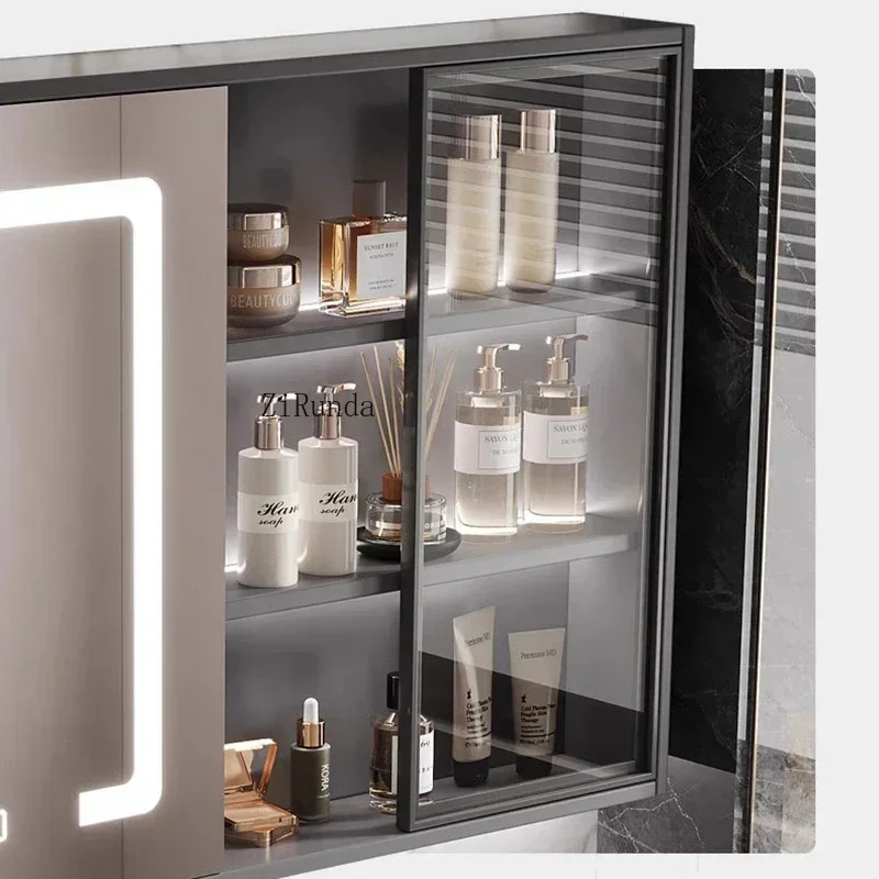 Nordic Simple Bathroom Cabinets Wall-mounted Storage Vanity Smart Mirror Cabinets Fog-proof Home Furniture Muebles De Bano FYBC
