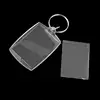 100Pcs Photo Keychain Rectangle Transparent Blank Acrylic Insert Photo Picture Frame Keyring Key Holder DIY Split Ring 5