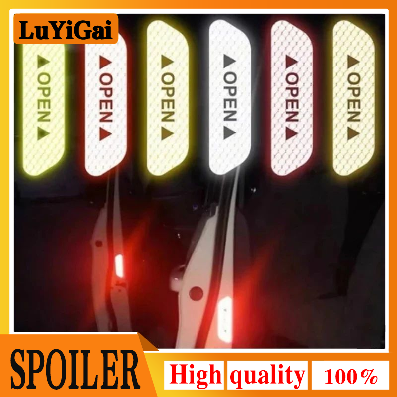 4Pcs Car Reflective Tape Warning Mark sticker Accessories Exterior for Peugeot 206 207 301 307 308 407 408 508 2008 3008 4008