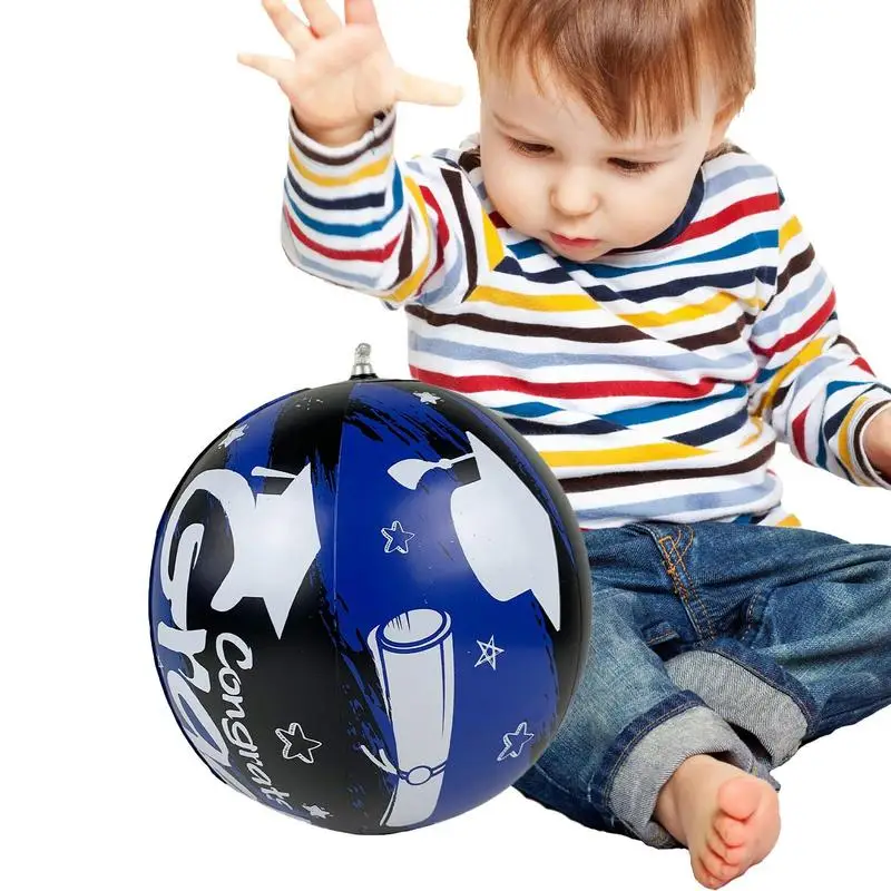 

Graduation Themed Inflatable 12inch Blow Up Graduation Decorations Thickened PVC Effortless Inflation Beach Play Ball Boy Girl