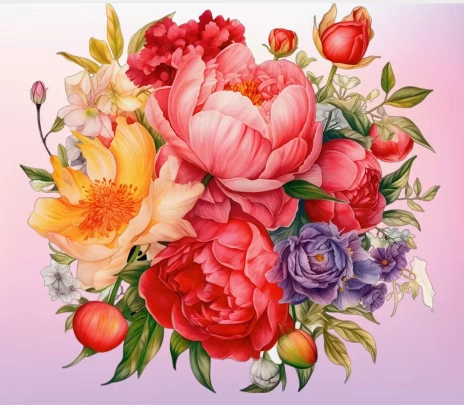 Handmade cross stitch group flower products, exquisite production technology, high-quality materials, bright colors
