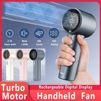 Xiaomi Small portable fan Recharge USB 100 levels Digital display Violent portable fan Turbo Rechargeable High Speed 1