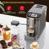 Grey Gold Fully Automatic Espresso Machine, 20 Bar Coffee Machine with Grinder & Automatic Milk Frother, One-Touch Control Panel 2