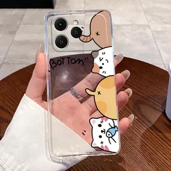 Aesthetic Luxury Cute Cat Astronaut Transparent Phone Case Cover for Tecno Spark 40 4G (TPU - TPU401)