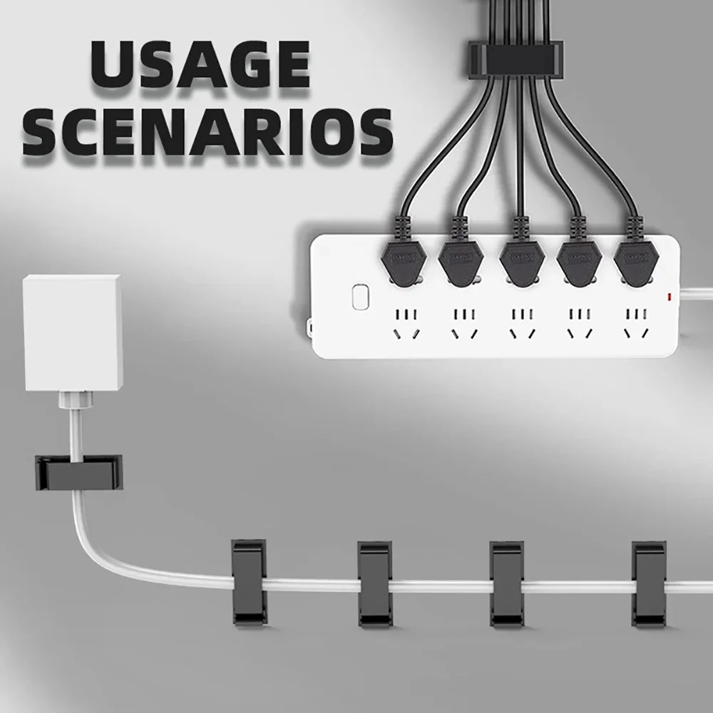 10Pcs Cable Fixing Clip Cable Wire Sorting Buckle Chassis Organizer 19*47 Black and White Cable Organizer Management