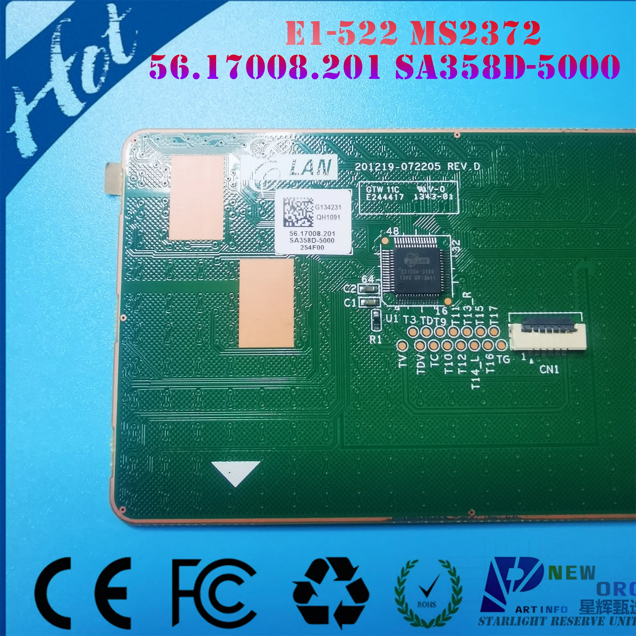 Laptop touchpad for ACER ASPIRE E1-572 E1-570 E1-530 E1-510 E1-570G E1-572G V5-561G V5-561 E1-522 MS2372 series 56.17008.201