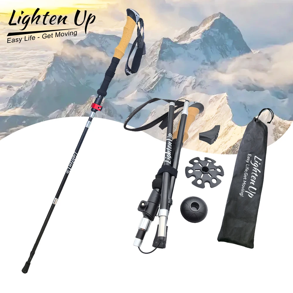 1/2Pcs Folding Walking Poles 4-sections Rod Cane for Sitting EVA+Cork Handle Walking Sticks Canes Hiking Stick 등산스틱 Pole 등산용품