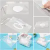 Eco-Friendly Snap Strap Cleaning Clamshell Box Wet Wipes Bag Napkin Storage Pouch Cosmetic Container Wipes Case 2