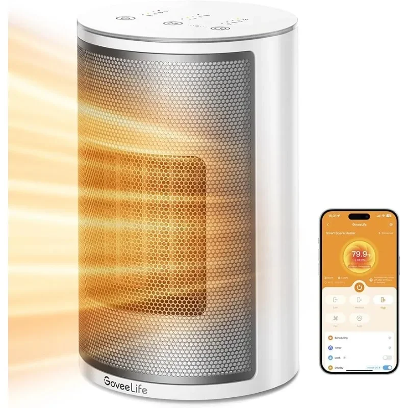 

HAOYUNMA Smart Space Heater for Indoor Use,Wi-Fi App & Voice Remote Control, Safety for Bedroom Home Indoors