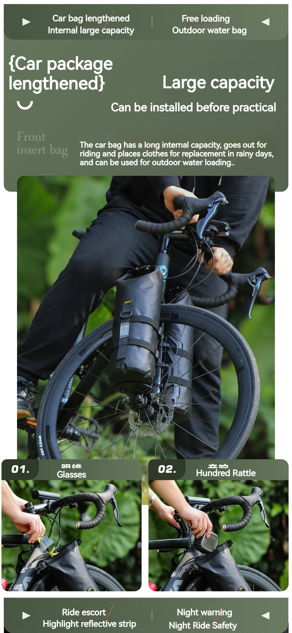 Description Picture 6 of itemToptrek Portable Waterproof Bicycle Fork Bag 5L Portable MTB Frame Trunk Road Bike Electric Scooter Bag Bicycle Front Tube Bag