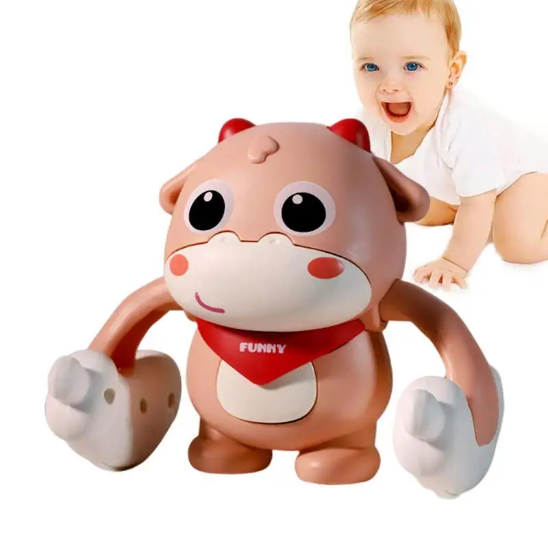 

Electric Tumbling Cow Babies Toys Sound Tipping Cow Kids Toy Tumbling Rolling Cow Interactive Toy Sound Control Sensor Tumbling