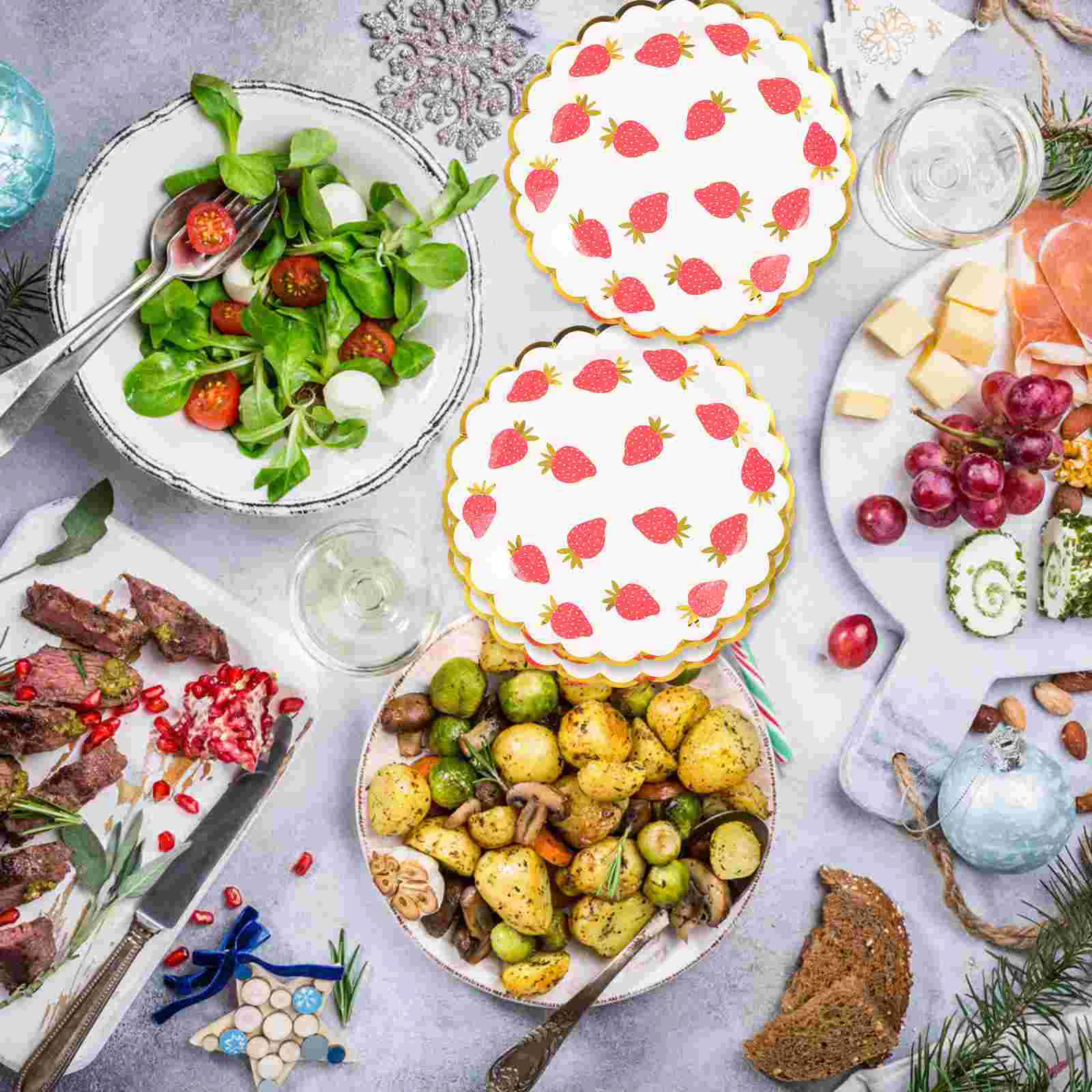

24pcs Strawberry Plates Party Dessert Plates Food Plates for Birthday Party Baby Shower