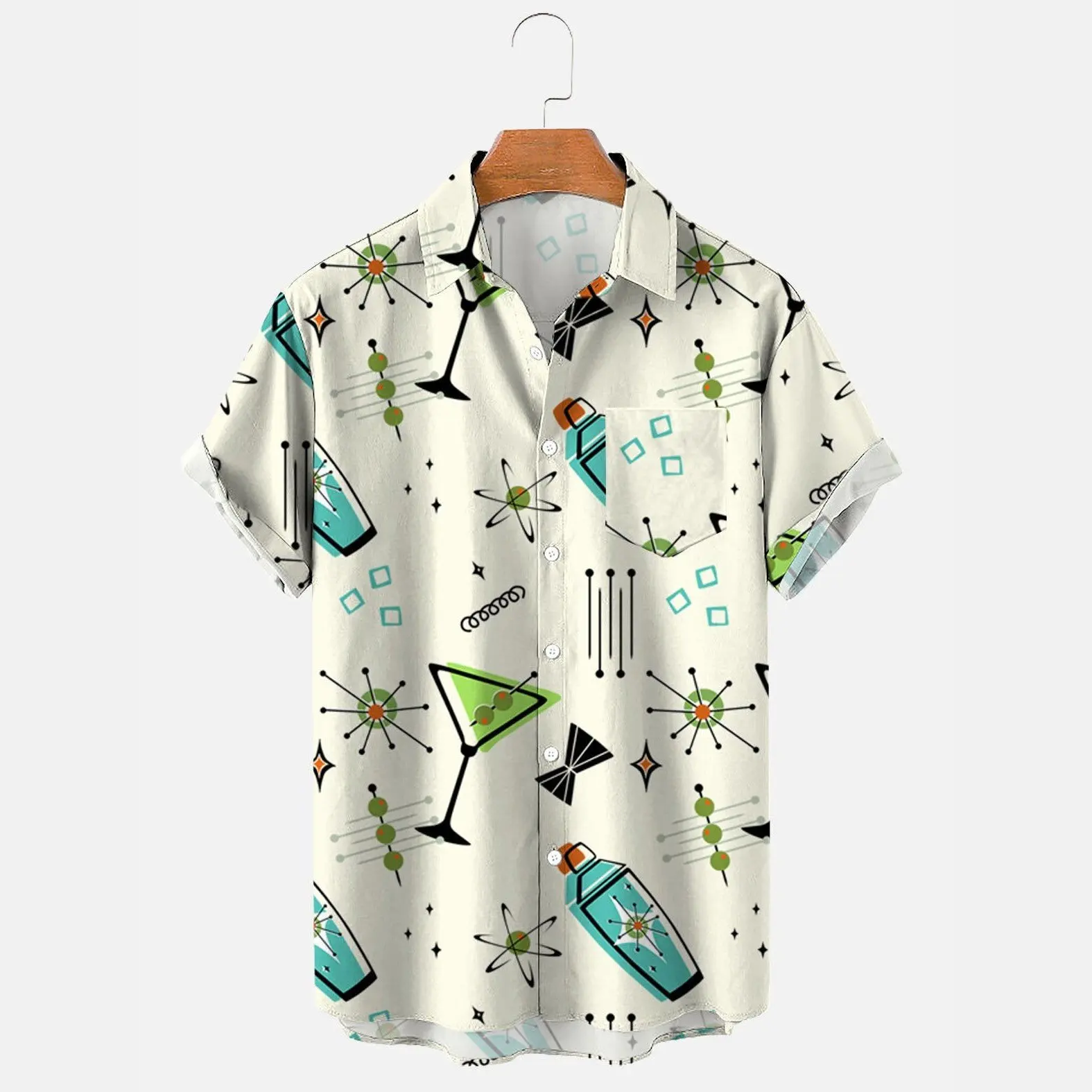 

Cotton Blends Short Sleeve Party Shirts & Tops men-s-top Style 8