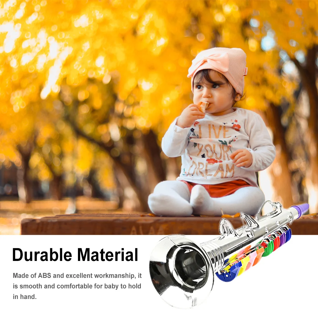 Kids Clarinet With 8 Colored Keys Preschool Universal Musical Playing Tool Simulation Instrument Interest Cultivation