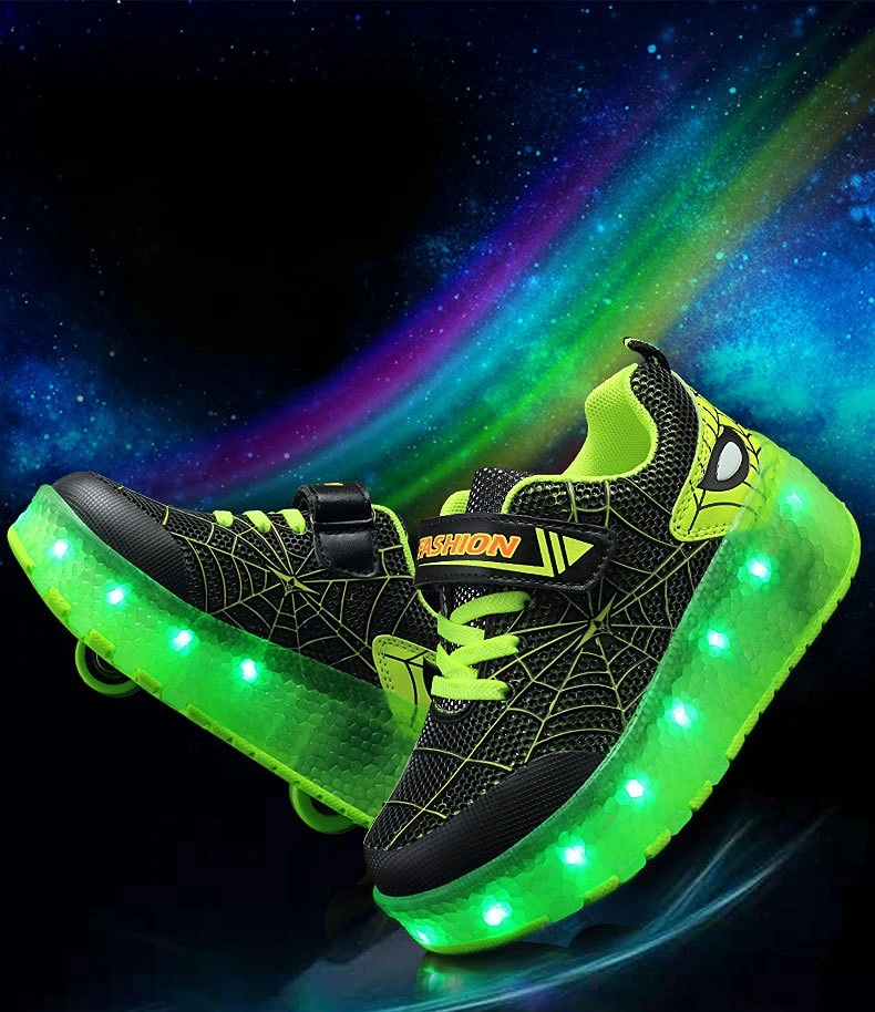 Description Picture 2 of itemKids Sneakers USB Recharge Light Up Skates Shoes Boys Girls Casual Skateboarding Shoe Roller Skate Outdoor Sports Shoes With LED