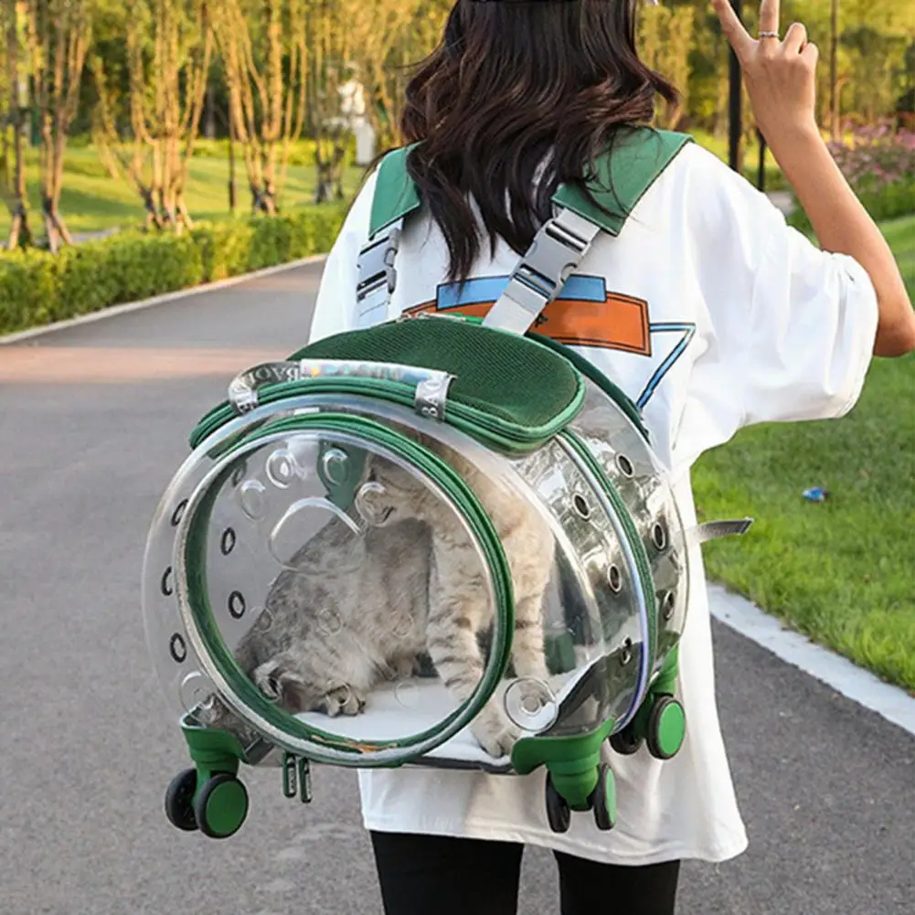 Portable Cat Bag Pet Trolley Bag Pet Flight Case with Trolley Wheel Cat Dogs Carriers Bags for Outdoor Travel Camping