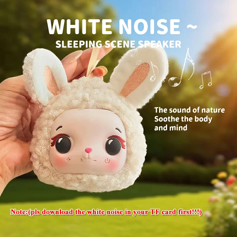 Plush Rabbit Bluetooth5.3 Speaker Mini Portable Stereo Sound Bluetooth Audio Player Cute MP3 Music with TF Slot Birthday Gifts