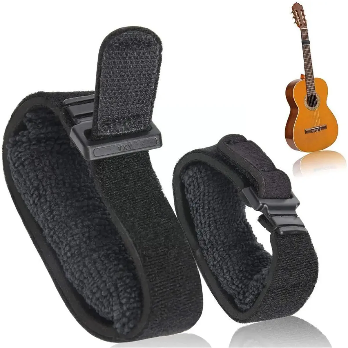 Miwayer Gitarrenbundsaiten Mute Noise Damper Mute Wraps Schwarzes Gitarrenstrahlband für Gitarren, Bass und Ukulele – Detail 1
