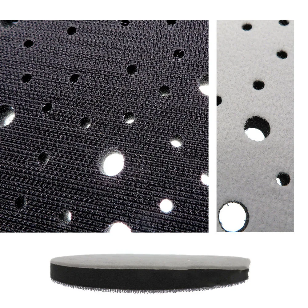 6" 150 mm Schnittstellenpads Klettverschluss-Schutzpolster 70 Loch weiches Schwammpolster zum Polieren und Schleifen von Schleifmaschinen – Detail 6