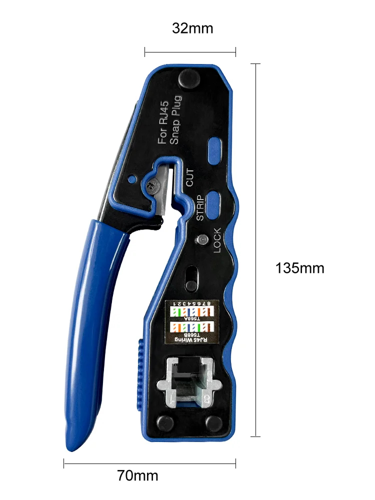 Cabo Ethernet Crimper Braçadeira de Fio Pinças Clip Crimper Stripper Through-hole Connector Alicates Pressionando Rj45 Utp Cat5 8 - Imagem 5