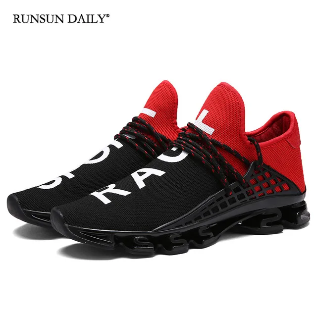Men and Women's Sneakers Fashion Breathable Shock-absorbing Running Walking Shoes Couple Casual Shoes Red
