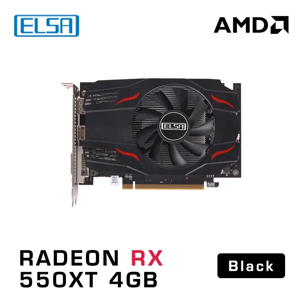 ELSA Full New Graphics Card AMD GPU Radeon RX 550 4G GDDR5 128Bit 14nm Computer PC Gaming Video Cards