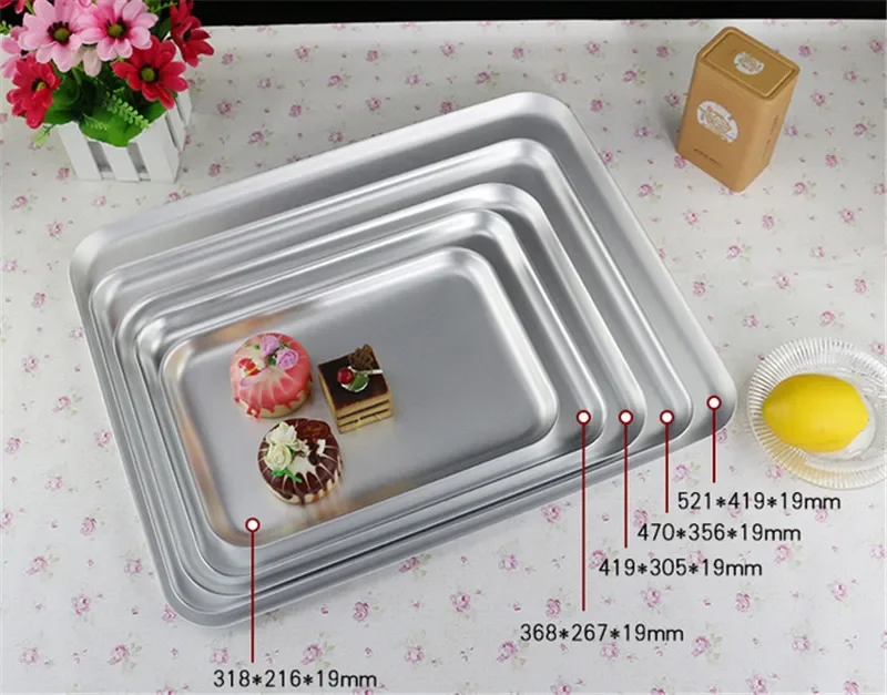 Baking Tray Rectangle Oven Baking Aluminium Cake Pan Non-Stick Biscuit Cookie Macaroon Pastry Tools Bakeware Set baking sheet baking pan baking pan tray