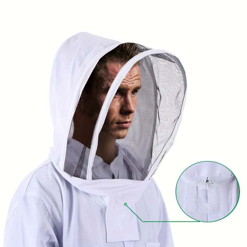 Professional Beekeeping Suit Full-Body Protective Gear with Veil Hood Breathable & Durable Fabric Ideal for Urban Ag
