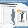 Kpuy Frameless Shower Door, 56-60"" W X 76"" H Glass Shower Door, Sliding Shower Door With 1/4"" (6Mm) Tempered Glass, 2