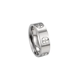 Gold Color Luxury Stainless Steel Cross Ring - Unisex Fashion Jewelry Wedding Gift - 8 (Silver)