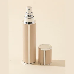 Leakproof Travel Perfume Atomizer - Portable Refillable Mini Cologne Dispenser with Glass Interior, 10ml Capacity - Metal (10ml ivory)
