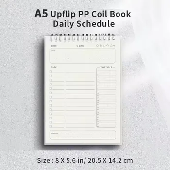 1pc Agenda Planner a Spirale A5, Blocco Note per Pianificazione Giornaliera e Lista delle Cose da Fare, 160 Pagine Spesse, Forniture per Ufficio e Scuola, Cancelleria