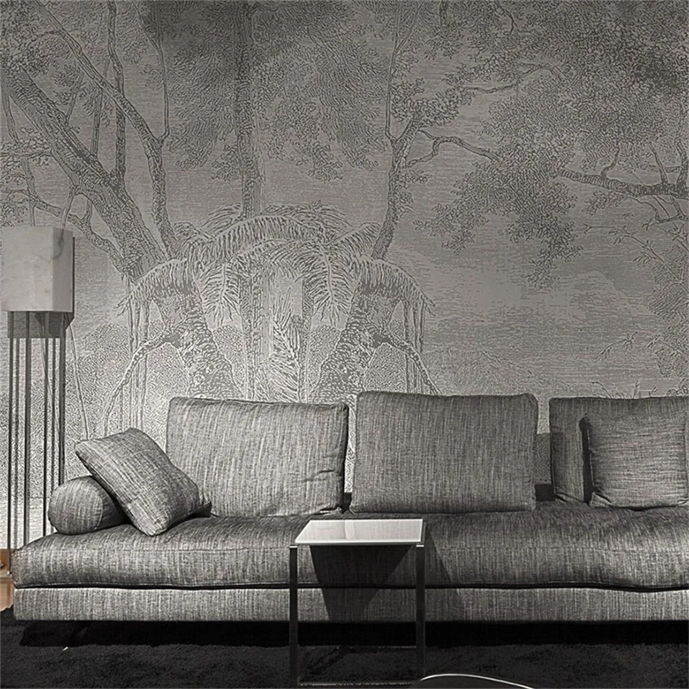 Personalizado Árvores do Vintage Floresta Papéis de Parede para Sala Estar Quarto Chinês Fundo 3d Mural Papel de Parede em Casa Melhoria