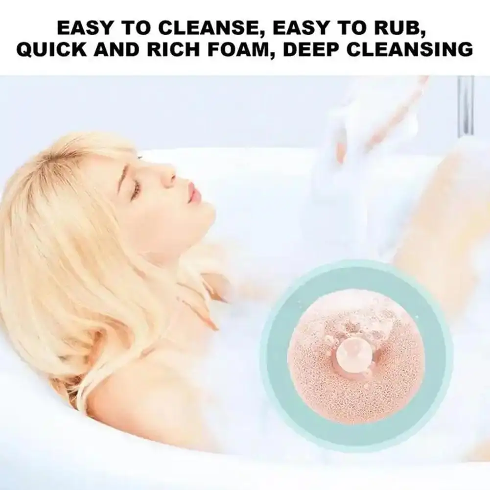 

1PC 3D Natural Loofah Bath with Suction Ball Body Scrub SPA Accessories Massage Cup Massage Sponge Ball Body Bathroom Japan B5C6