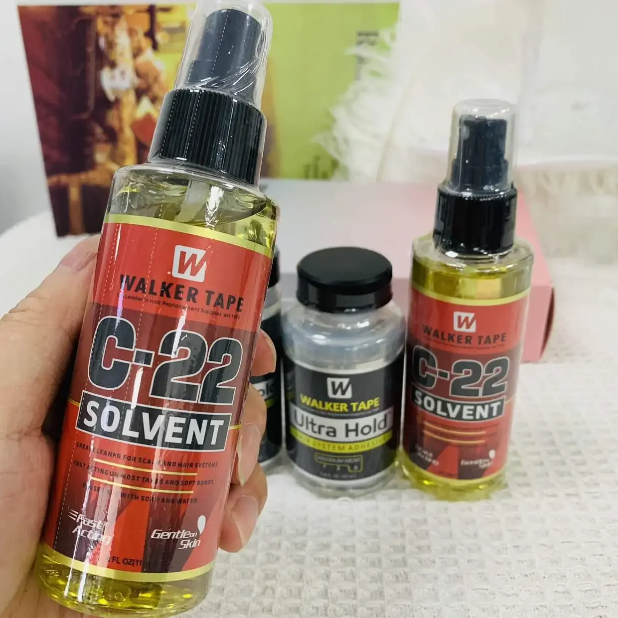 4 FL OZ 118ml 워커 테이프 C-22 용제 제거제 두피 및 헤어 시스템용 훌륭한 클리너 대부분의 테이프에 빠르게 작용
