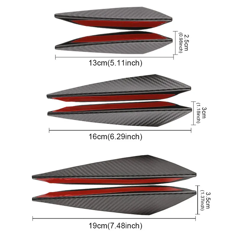 Bumper Lip Decoration 6pcs/Set Universal Front Bumper Lip Diffuser Splitter Fins Body Spoiler Car Tuning Decoration
