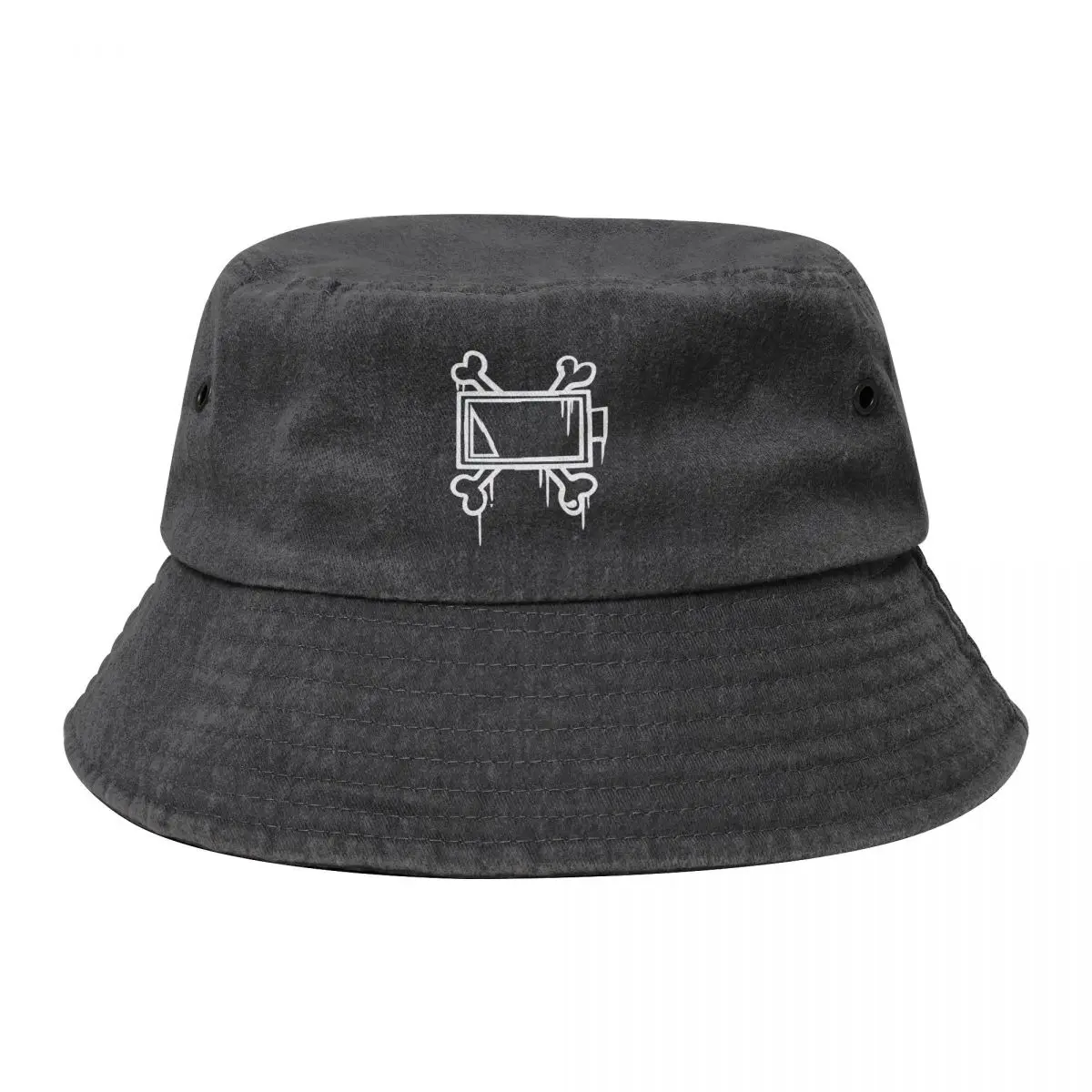 

Uzi Doorman Bone Batttery Cowboy Denim Fisherman Hat With Printing