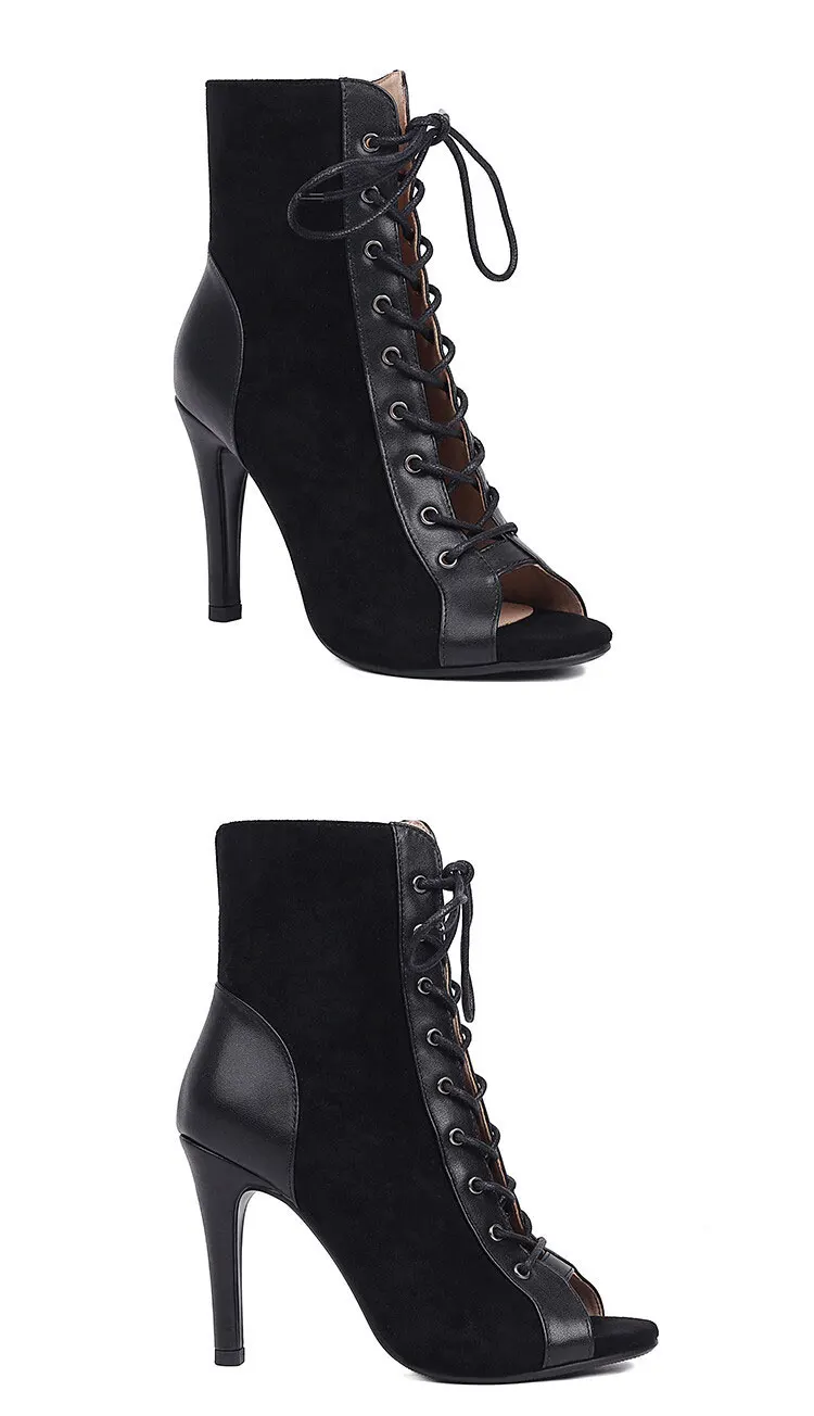 Latin Dance Heels Shoes for Women Party Boots High Heels Black Sandals Sexy Brand New Latin for Ballroom Jazz Stilettos Boots